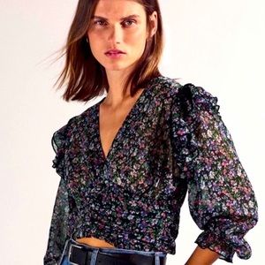ZARA FLORAL PRINT TOP MULTICOLOR
